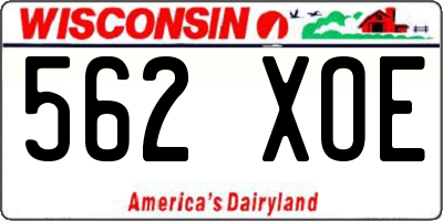 WI license plate 562XOE