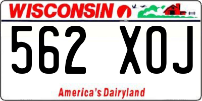 WI license plate 562XOJ