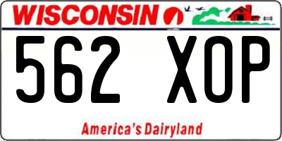 WI license plate 562XOP