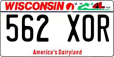 WI license plate 562XOR