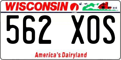 WI license plate 562XOS