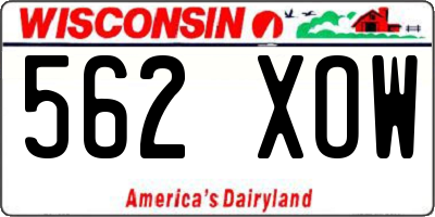 WI license plate 562XOW