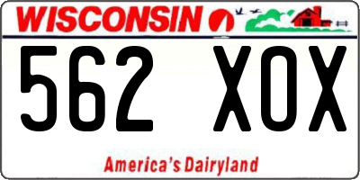 WI license plate 562XOX