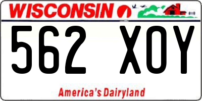 WI license plate 562XOY
