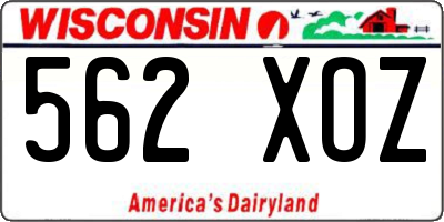 WI license plate 562XOZ