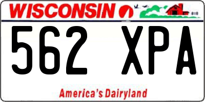 WI license plate 562XPA