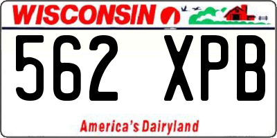 WI license plate 562XPB