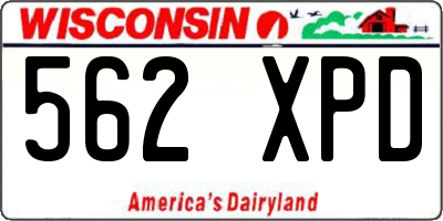 WI license plate 562XPD
