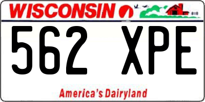 WI license plate 562XPE