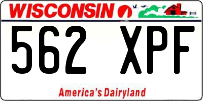 WI license plate 562XPF