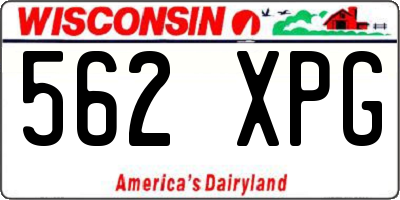 WI license plate 562XPG
