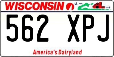 WI license plate 562XPJ
