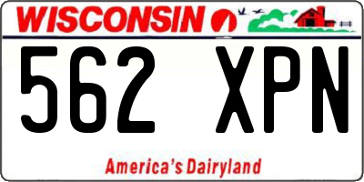 WI license plate 562XPN