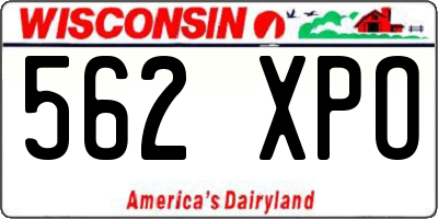 WI license plate 562XPO