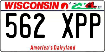 WI license plate 562XPP