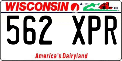 WI license plate 562XPR