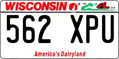 WI license plate 562XPU