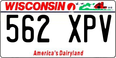 WI license plate 562XPV