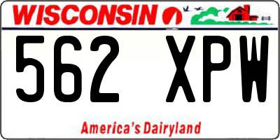 WI license plate 562XPW