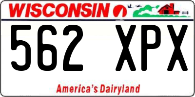 WI license plate 562XPX