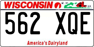 WI license plate 562XQE