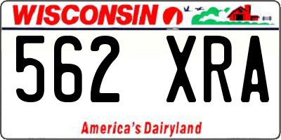 WI license plate 562XRA