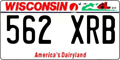 WI license plate 562XRB