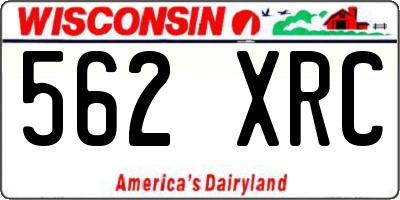 WI license plate 562XRC