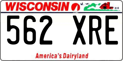 WI license plate 562XRE
