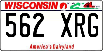 WI license plate 562XRG