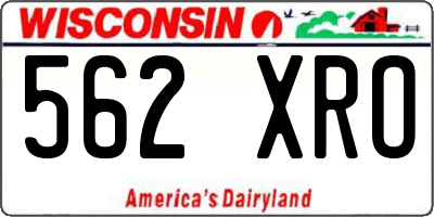 WI license plate 562XRO