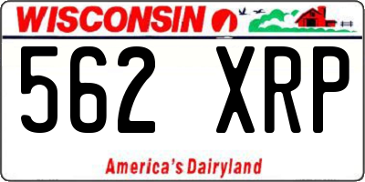 WI license plate 562XRP