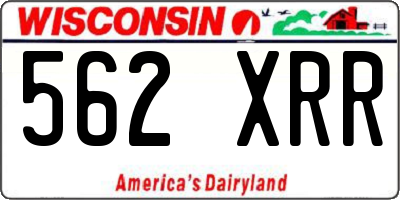 WI license plate 562XRR