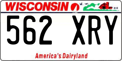 WI license plate 562XRY