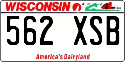 WI license plate 562XSB