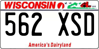 WI license plate 562XSD