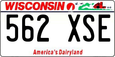 WI license plate 562XSE