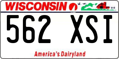 WI license plate 562XSI