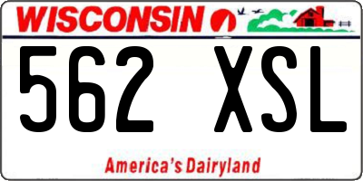 WI license plate 562XSL