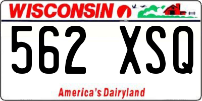 WI license plate 562XSQ