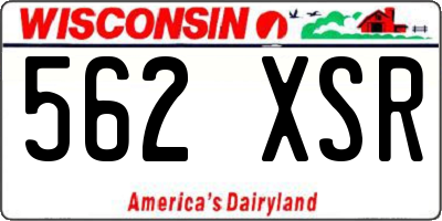 WI license plate 562XSR
