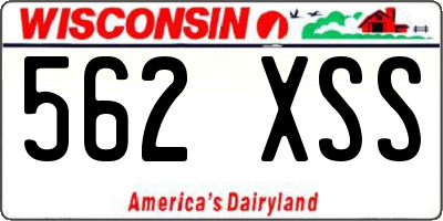 WI license plate 562XSS