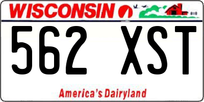 WI license plate 562XST