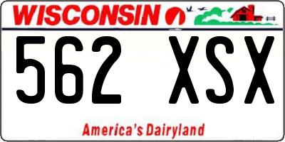 WI license plate 562XSX