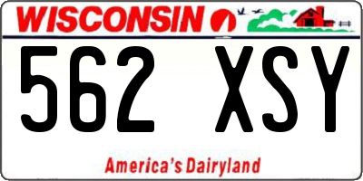 WI license plate 562XSY