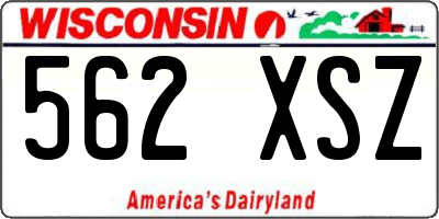 WI license plate 562XSZ