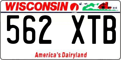 WI license plate 562XTB