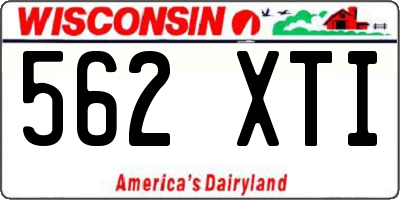 WI license plate 562XTI
