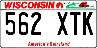 WI license plate 562XTK