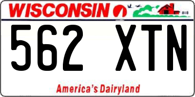 WI license plate 562XTN